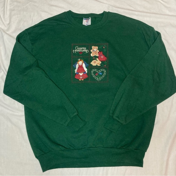 Vintage Country Heartland Grandmacore Sweatshirt Size XL Green - Picture 1 of 4